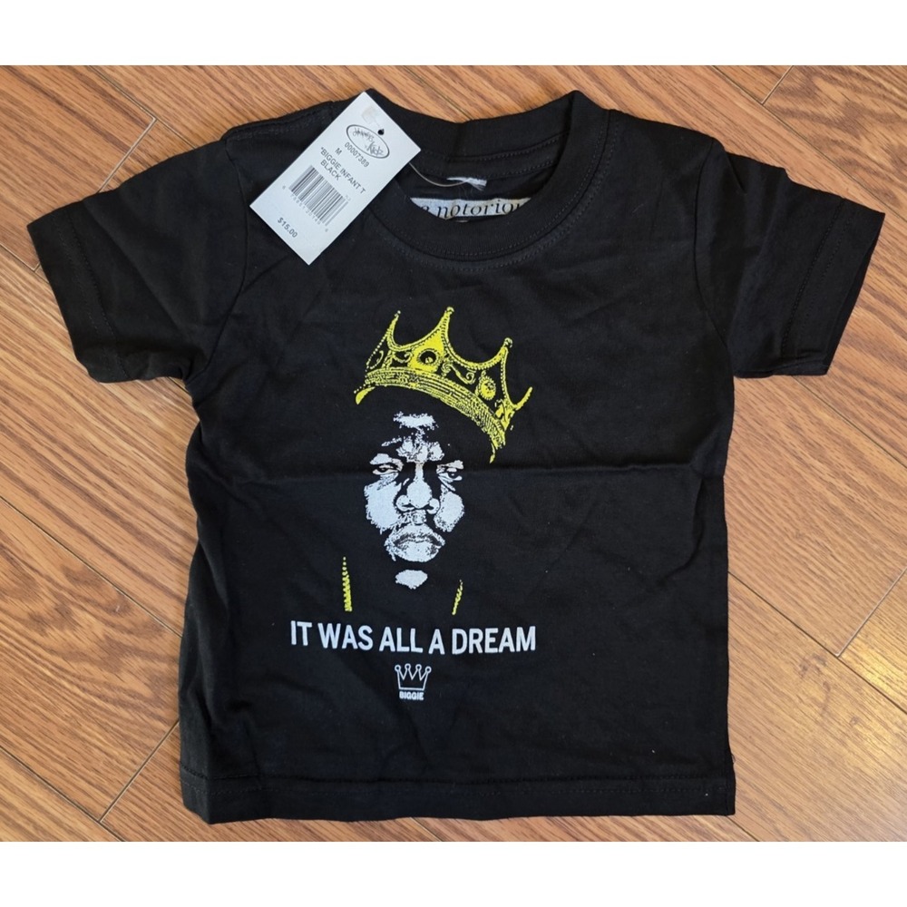 The Notorious BIG Biggie Infant 12 Months T-shirt Black 'It was all a dream' NWT